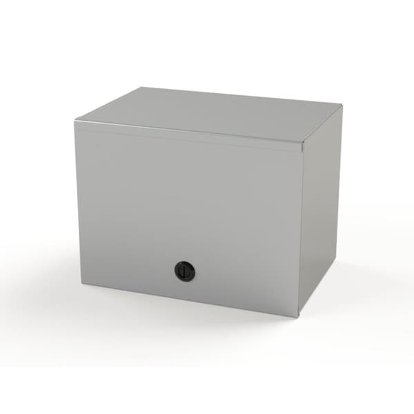 1/4 Turn Latch Electrical Enclosures, 9 in H, 8 in D, 12 in W, NEMA 1, Carbon Steel